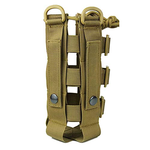 Molle Tactical Water Bottle Holder Pouch Adjustable for 16oz-50oz Bottles - color: Brown
