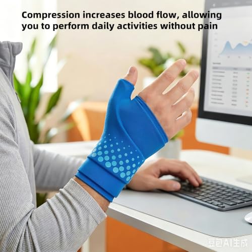 Thumb & Wrist Ice Pack Wrap, Thickened Ice Gel Pad, Reusable Hand Ice Pack with Long-Lasting Hot & Cold Therapy for Carpal Tunnel Relief, Arthritis Pain, Post-Surgery, Computer Overuse Recovery - color: Blue, size: L/XL