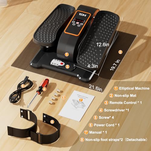 TDH Under Desk Elliptical Machine Leg Exerciser Electric - color: Orange-Black