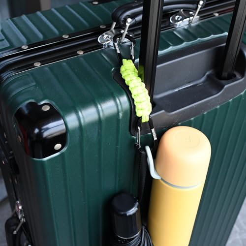 BRAVESHINE Paracord Keychain Carabiner Clip | D Ring Hanger Lanyard Hook - color: 1 Pink 1 Green