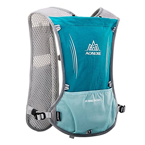 AONIJIE 5L Outdoor Sport Multifunctional Camping Backpack Cycling Running Climbing Hiking Hydration Vest Pack - color: Light Blue-only Vest