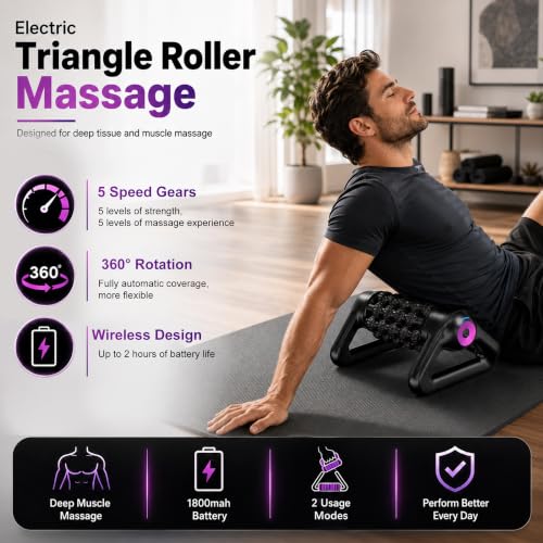 Electric Multi Roller Massager, 5-Speed Cordless Relaxer for Feet & Legs