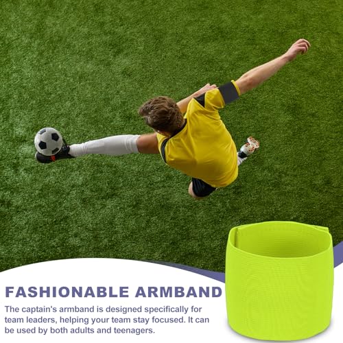 Soccer Captain Armband Elastic Wrist Arm Bands Adjustable Player Team Leader Anti-Slip Badge Sports Accessories - color: Fluorescent Yellow