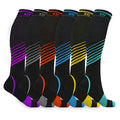 Extreme Fit Sport Compression Socks for Men and Women Knee High - Made for Running, Athletics, Pregnancy and Travel - 6 Pair - size: Large-X-Large