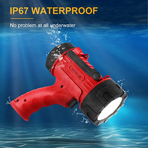 YIERBLUE Rechargeable Spotlight Flashlight with High Lumen LED - color: Red-Pro
