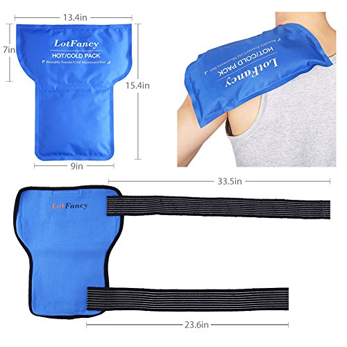 LotFancy Shoulder Ice Pack Wrap, Rotator Cuff Cold Hot Therapy, Reusable