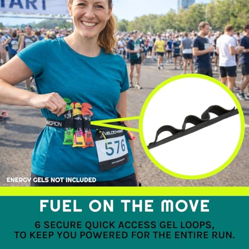 VeloChampion Triathlon Race Number Running Gel Belt, 2 Toggles, 1 Pack - style: 2 Toggle Belt