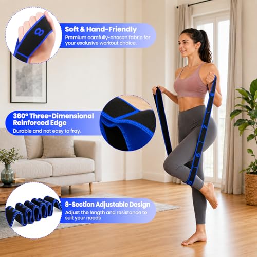 Resistance Band for Exercise, Physical Therapy, Rehab&Flexibility, Stretch Band for Yoga/Pilates/Dance/Gymnastics, Number Loop Elastic Strap for Body Shaping Home Gym