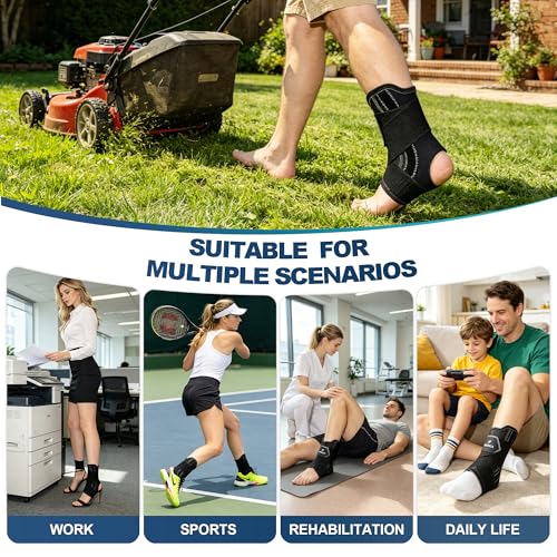 Adjustable Ankle Support Brace with 2 Stabilizers for Sports&Daily - 1Pack - size: XX-Large