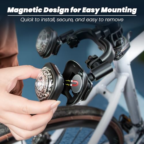 Luvan Smart Bike Light with Remote Controller - Sync Front & Rear LED Light Set, 5 Night & Daytime Mode | Turn Signals | Brake Lights, Rechargeable Bicycle Light for Night Riding, Dog, Running,Scooter - color: 1pcs Light