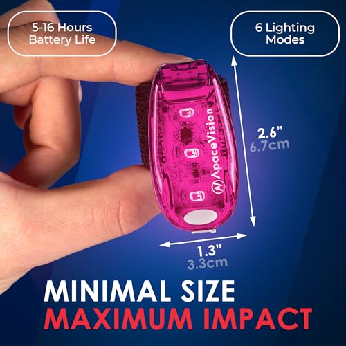 EverLightFX USB Rechargeable LED Safety Light 2 Pack, Clip On Strobe Light - color: Pink
