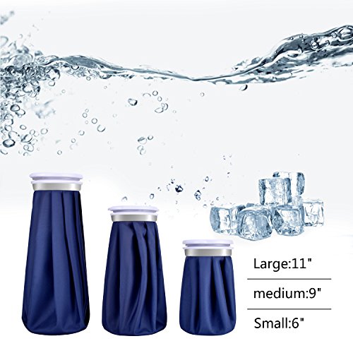 elitehood Reusable Ice Bags for Injuries, Refillable Ice Pack Hot Water Bag
