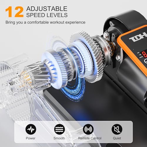 TDH Under Desk Elliptical Machine Leg Exerciser Electric - color: Orange-Black
