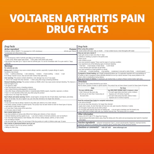 Voltaren Arthritis Pain Gel, Diclofenac Pain Relief Cream, 50 g Tube