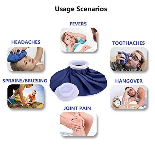 elitehood Reusable Ice Bags for Injuries, Refillable Ice Pack Hot Water Bag