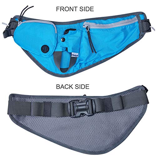 Blueberry Style Blue Bumbag Waist Bag Fanny Pack for Walking Running - Built-in Poop Bag Holder, Dog Treat Pouch, Adjustable Waistband, and Bottle Holder - color: 1 Pack Waist Bag - Blue