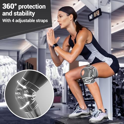 DR. BRACE ELITE Knee Brace with Side Stabilizers & Patella Gel Pads - color: Moon, size: Small