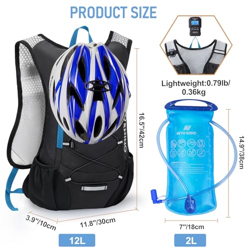 Lightweight Hydration Backpack, Running Backpack with 2L Water Bladder - color: Blue