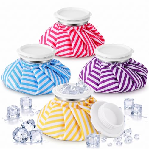 Honoson 4 Pack Reusable Ice Bag Hot Cold Bag Leakproof, Stripes Style - style: Stripes Style