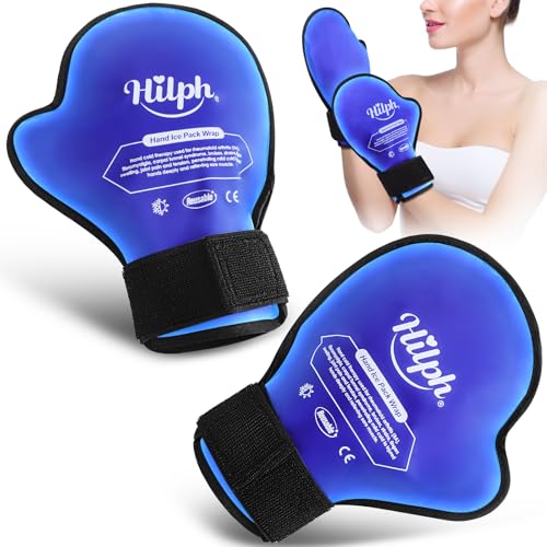 Hilph Hand Ice Pack Gloves for Pain Relief 2 Pack, Hot Cold Therapy Gloves