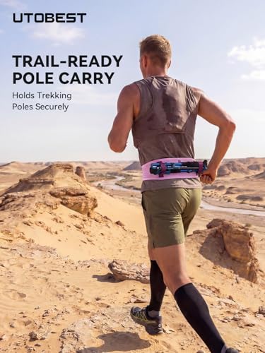UTOBEST Running Belt for Men & Women, No Bounce Running Waist Pack, B7 Pro - color: Pink, size: 3XL(37.4-39.3")