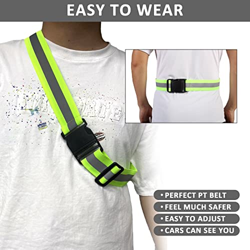 Reflective Vest - Running Vest Reflector, Reflective Running Vest with Safety Straps, High Visibility Reflector - color: A2-6pcs Green Kit