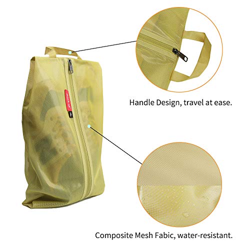 pack all Shoe Bag for Travel, Water-Resistant Shoe Pouch for Sports - color: Mustard, style: 1 Pack