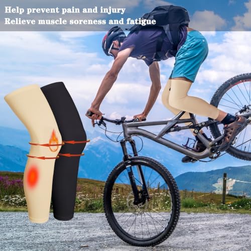 Skylety Compression Leg Sleeves Men Women - color: Black, Nude, size: Medium