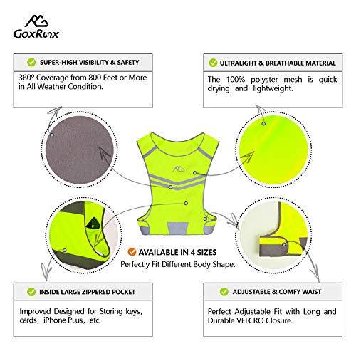 Reflective Running Vest Gear Cycling Motorcycle Reflective Vest,High Visibility Night Running Safety Vest - size: Small
