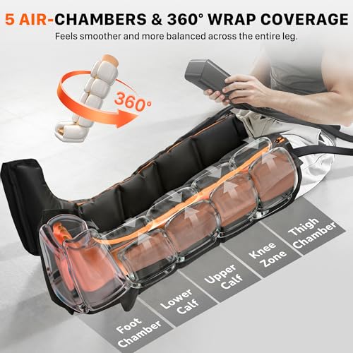 Air Compression Boots Leg Massager: Sequential Full-Leg Recovery with Heat, 6 Modes & 11 Intensities for Post‑Workout Relieve & Daily Relaxation for Athletes, Fitness Users (Large) - size: Large