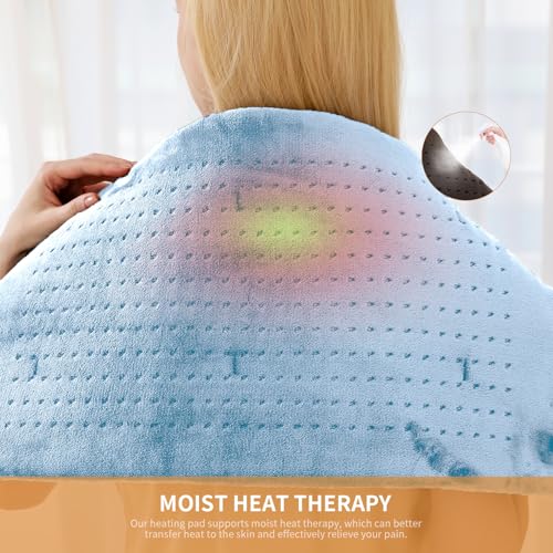 SAROO Heating Pad for Back Pain Cramps Relief,12"×24",Sky Blue - color: Sky Blue