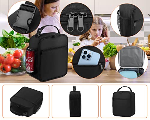ZM-YOUTOO Lunch Box for Men - Reusable Lunch Bag Men Adult Women- Insulated Small LunchBox - color: Black
