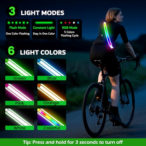 Reflective Sash Gear for Walking at Night,Flashing LED Reflective Belt Safety Lights for Walkers Night Dog Walking Biking Running,High Visibility Rechargeable With Wear 2 Ways for Men Women - color: Blue