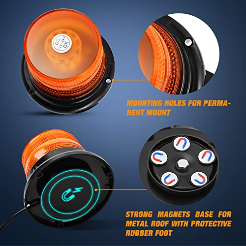 Nilight 40 LED Strobe Light Amber Warning safety Flash Beacon Lights - color: ABS Base