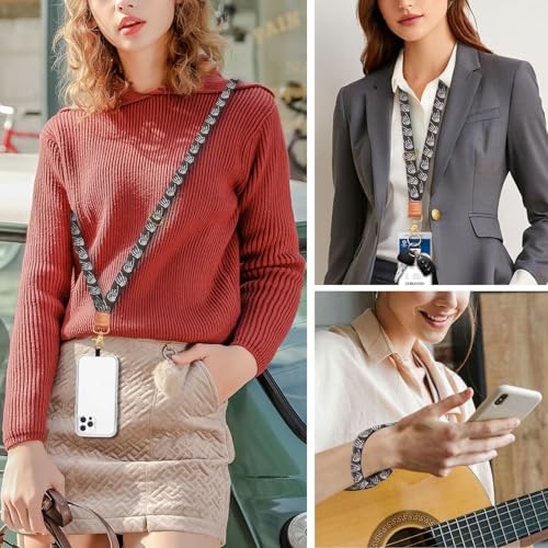 Cell Phone Lanyard Adjustable Crossbody Strap, Cute Phone Neck Wristlet Wrist Strap Patch for Keys Case Accessories - color: Black Rock Skull Hands