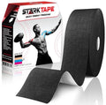 Original Kinesiology Athletic Tape. Professional Sports Tape for Ankle Wrist Knee Shoulder Muscles Joints. Latex Free, Waterproof, Stretchy, and Gentle on Skin. Up to 115 ft/Roll - color: Black - Uncut