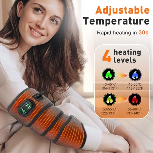 Elbow Heating Pad, Flexible Electric Heating Pads for Arm, Knee, Leg, Heated Pad with 4 Heat Settings and 3 Timer Modes, Wrap Around Heating Pad with 78" Long Charge Cord