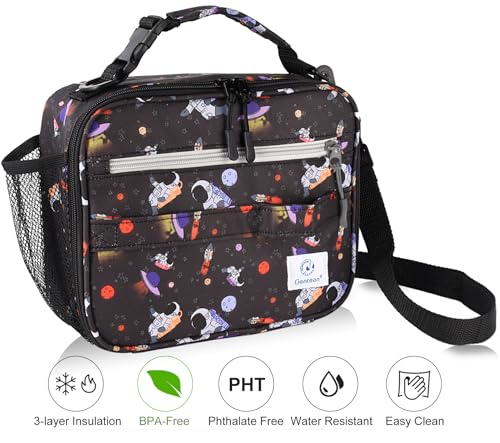 Genteen Lunch Box Kids, Prints Insulated Lunch Bag Kids Boys Girls,Soft Bag Mini Cooler Back to School Thermal Meal Tote Kit Lunch Box for School,Work,Outdoor - Astronaut - color: P-1pk Astronaut