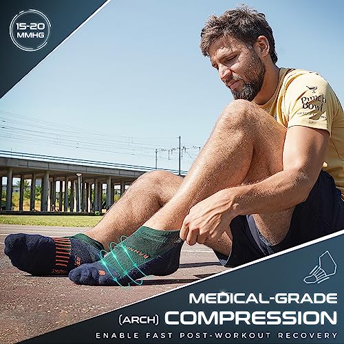 Rahhint Running Ankle socks Coolmax Moisture Wicking & Breathable Cushioned - color: Green, size: Small