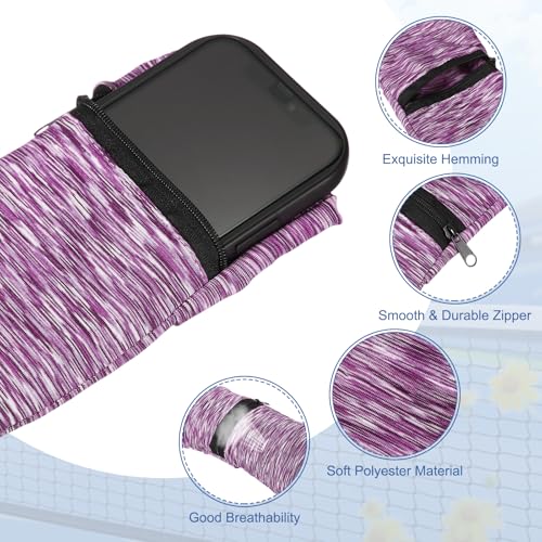 Wrist Pouch Wrist Wallet Wristband with Zipper Sports Sweatbands - color: Purple