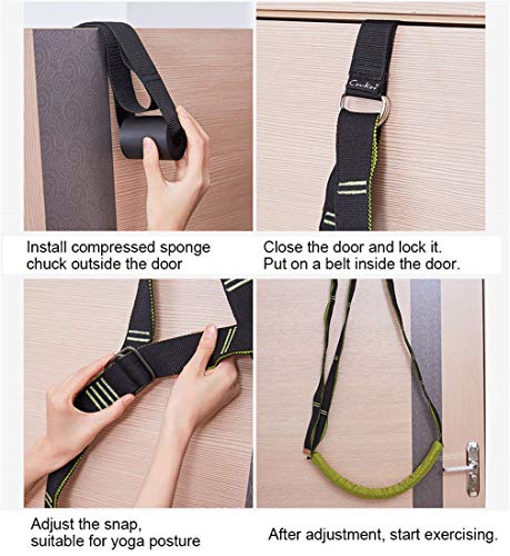 Back bend Assist Trainer - Improve Back and Waist Flexibility, Door Flexibility Stretching Strap, Home equipment for Ballet, Dance, Yoga, Gymnastics, Cheerleading, Splits - color: green