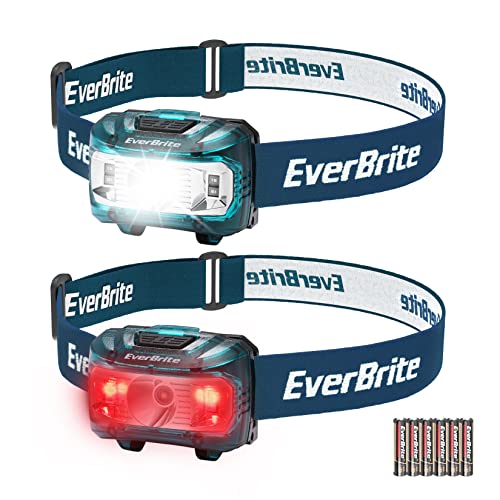 EverBrite Headlamp, 2 Pack LED Head Lamp for Kids & Adults, Red Light - color: Blue