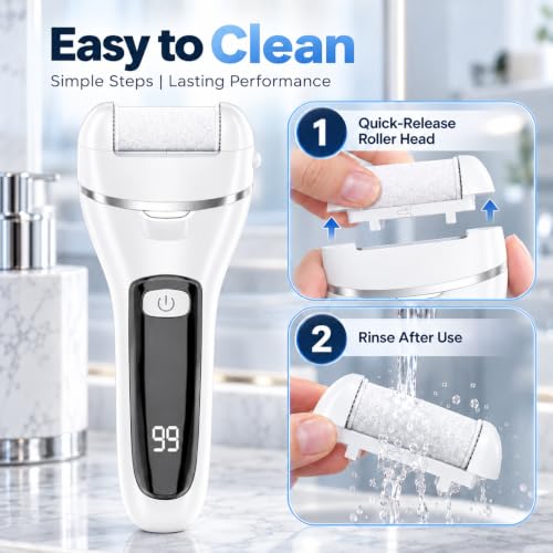 Wea&Hea White Electric Callus Remover, 17-in-1 At-Home Pedicure Kit - style: Kit 17 in 1 White