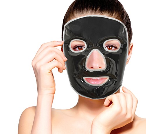 FOMI Cold Clay Facial Ice Mask | Cooling Face Mask for Acne, Swollen Face, Puffy Eyes, Dark Circles, Headache, Migraine, Sinus Relief | Fabric Backing | Natural Clay Filling (X-Large)