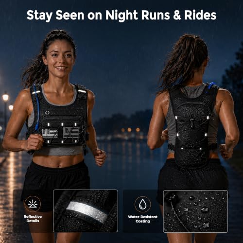 Running Vest Water Backpack with 2L Leak-Proof Bladder for Men & Women - color: Black