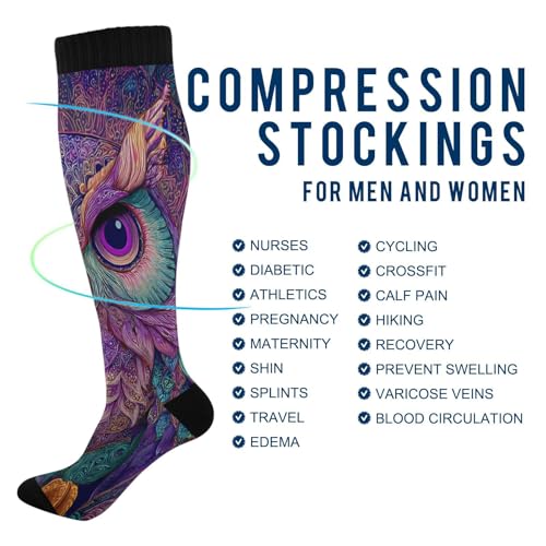 Wusikd Cute Penguin Compression Socks for Women and Men Circulation Long Socks for Athletic Running 1 - color: Multi 28