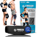 FreezeSleeve Ice & Heat Therapy Compression Sleeve- Reusable, Flexible Gel Hot/Cold Pack, 360 Coverage for Knee, Elbow, Ankle, Wrist- Black, X-Small
