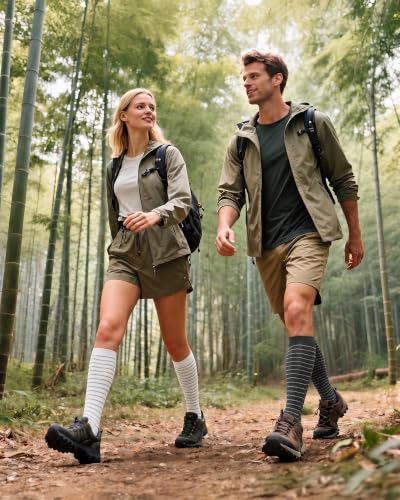 Bamboo Viscose Compression Socks|4Pairs 15-20mmHg Knee High Socks - color: Grey, size: Large-X-Large