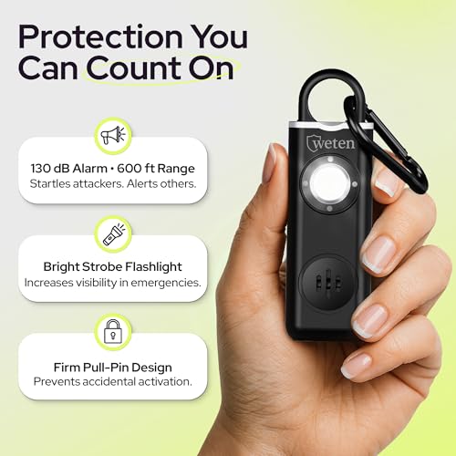 Rechargeable Personal Safety Alarm for Women, 3 Pack, Black Pink Blue - color: G - Black&Pink&Blue
