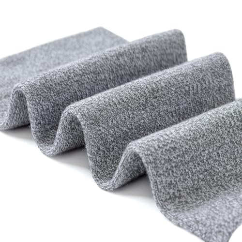 LEVSOX Bamboo Viscose Wide Calf Compression Socks 20-30 mmHg with Cushioned - color: Grey/White, size: Medium